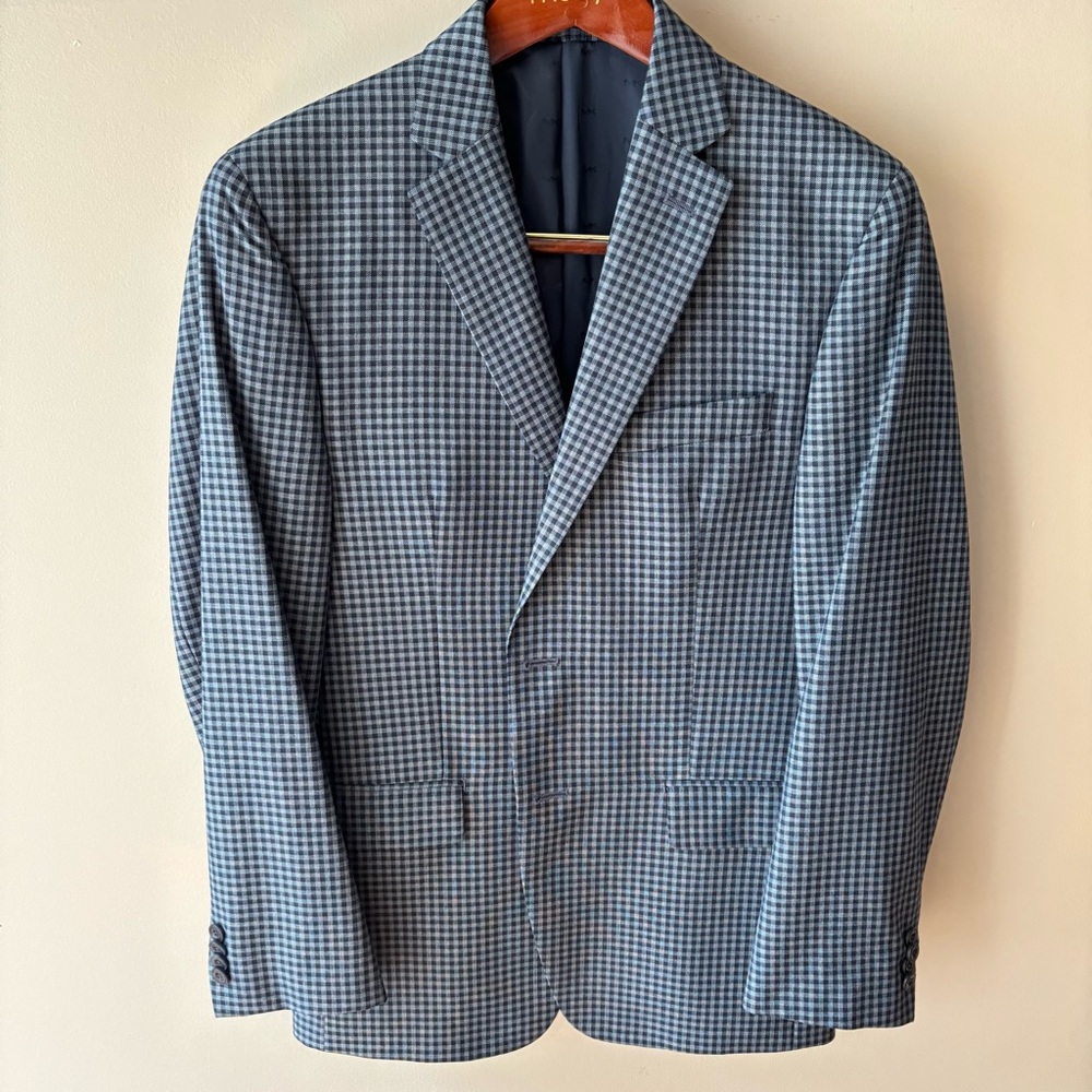Michael Kors Navy Checkered Blazer size 38R
